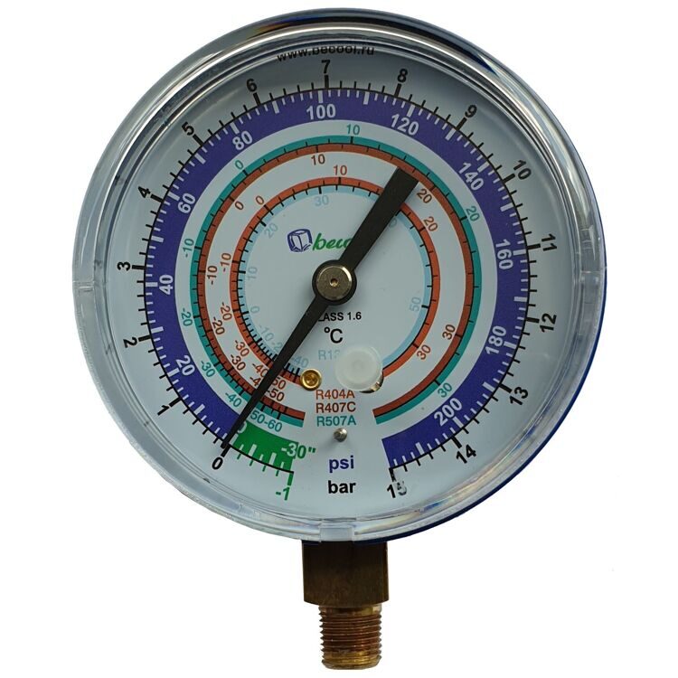 Мановакууметр 80 мм. (R22; R134a; R404A; R407C, R507A) BCJL-N